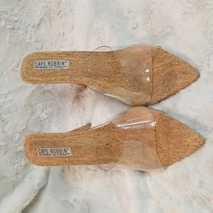Cape Robbin Clear Slip On Natural Sandal Womens Size 11